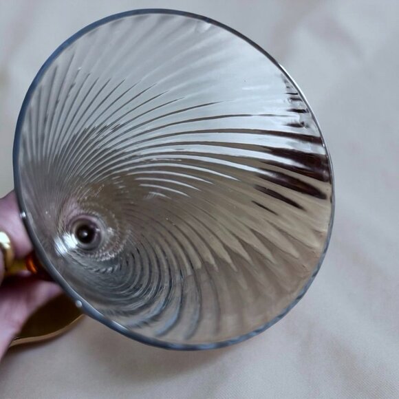 Vintage Tiffin Crystal and Amber Sherry or Small Wine Glasses Uranium Glow - Picture 8 of 13